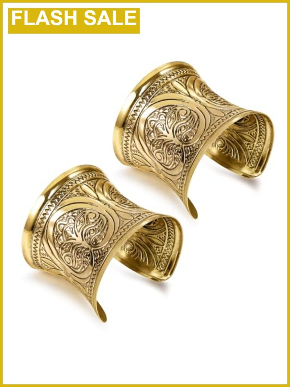 2PCS Vintage Chunky Cuff Bracelet Set for Belly Dance Cosplay Costume
